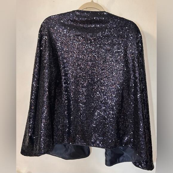 Nwt- Asos curve- Curve Blazer In Sequin-Sz 20 - midnight blue - Picture 6 of 6